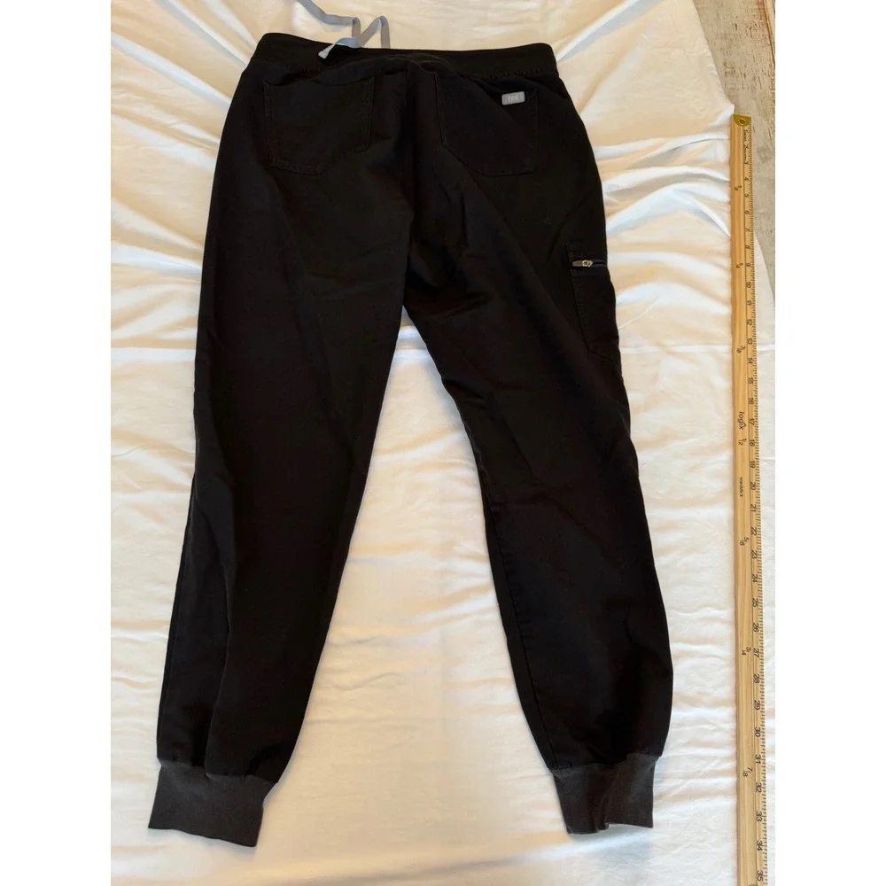 FIGS Zamora Jogger Scrub Pants Black Womens Medium W18SW2005 Yoga Waistband - Picture 2 of 6